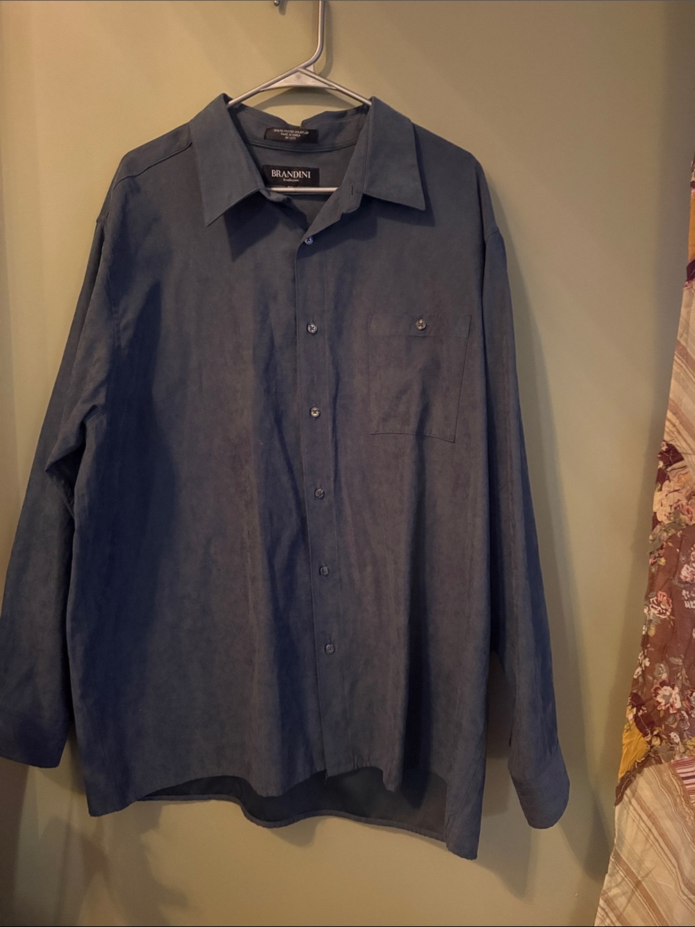 Classic Men's Button-Up Jacket Shirt in Navy